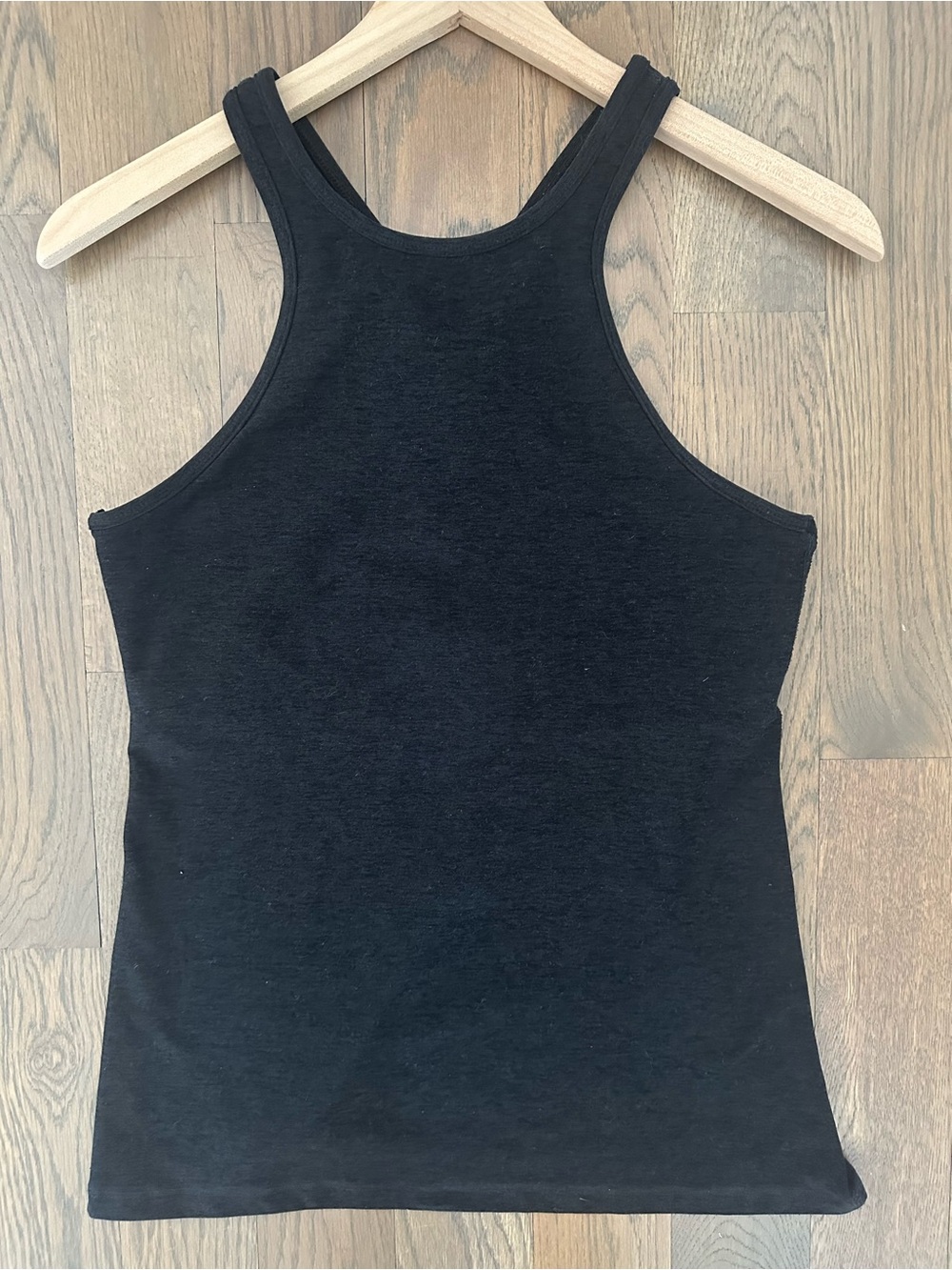Beyond Yoga Spacedye Under Lock and Keyhole Yoga Tank Darkest Night Charcoal M